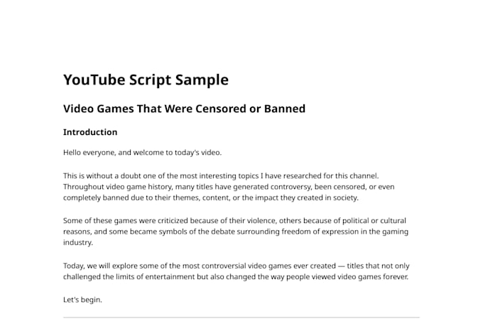 write engaging youtube scripts and stories